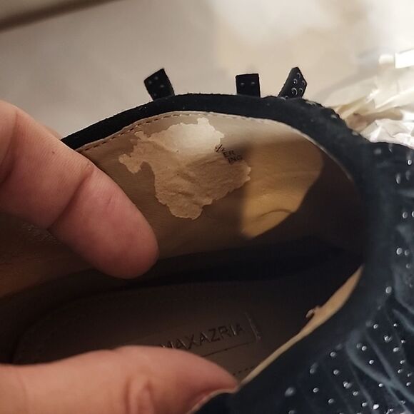 Brand NEW Peep Toe Black Frindge Bootie Boots 7.5 RETAIL 300 BCBGMAXAZRIA - Picture 8 of 9